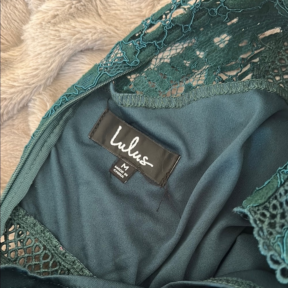 Lulu's Green Lace Midi Dress - Picture 9 of 11